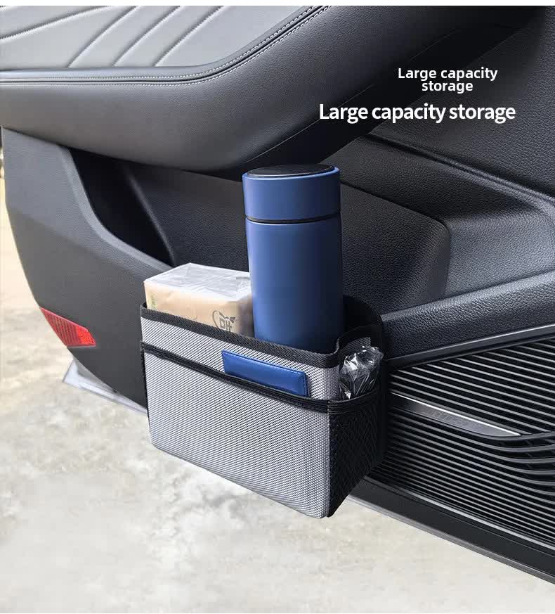 Grey Upgraded Waterproof Car Storage Bag - Multi-Position Hanging Organizer Wholesale Hub