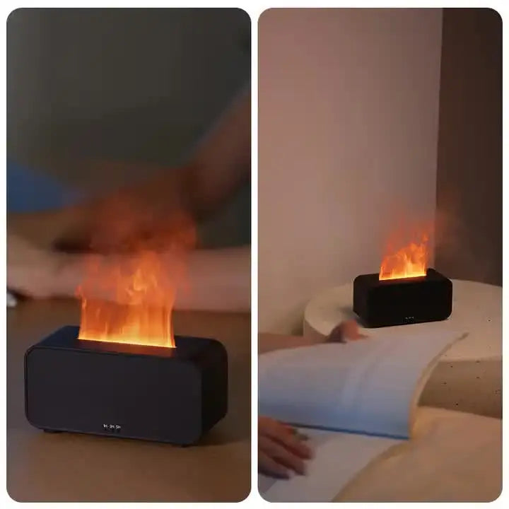 White Timing Simulation Aroma Diffuser Usb Household Flame Humidifier Aromatherapy Machine Spray Air Flame Humidifier Diffuser Wholesale Hub