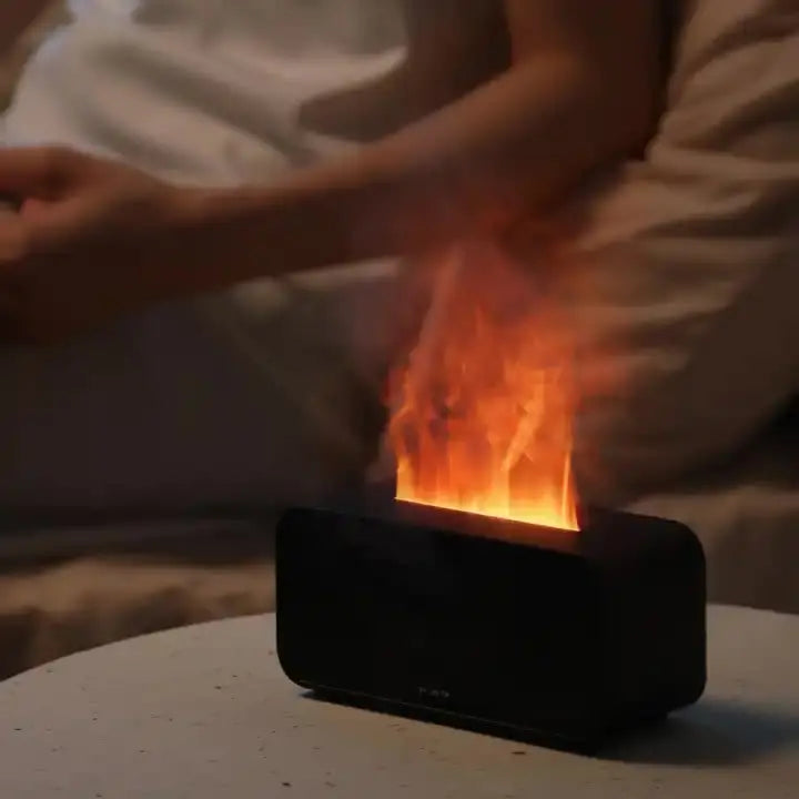 White Timing Simulation Aroma Diffuser Usb Household Flame Humidifier Aromatherapy Machine Spray Air Flame Humidifier Diffuser Wholesale Hub