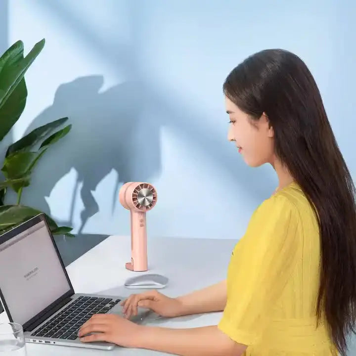 Black Outdoor Handheld Cooling Fan - Mini Macaron Portable Desk Fan with Carabiner, Ideal for Home, Travel, and Hiking Wholesale Hub