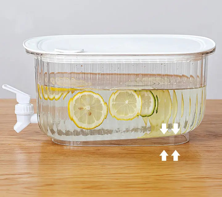 Transparent 4 Liter Refrigerator Cold Drink Dispenser, Juice & Fruit Infuser Water Pitcher, Spigot Beverage Container Wholesale Hub
