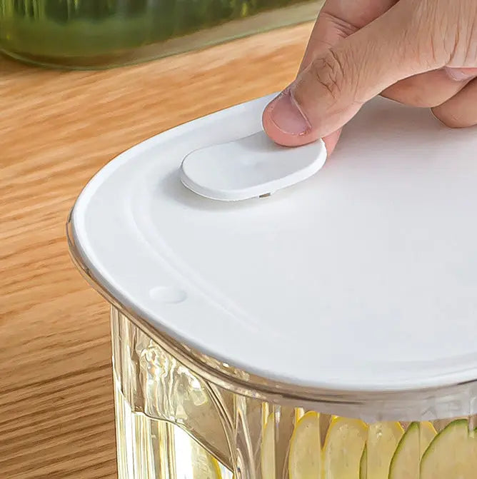 Transparent 4 Liter Refrigerator Cold Drink Dispenser, Juice & Fruit Infuser Water Pitcher, Spigot Beverage Container Wholesale Hub