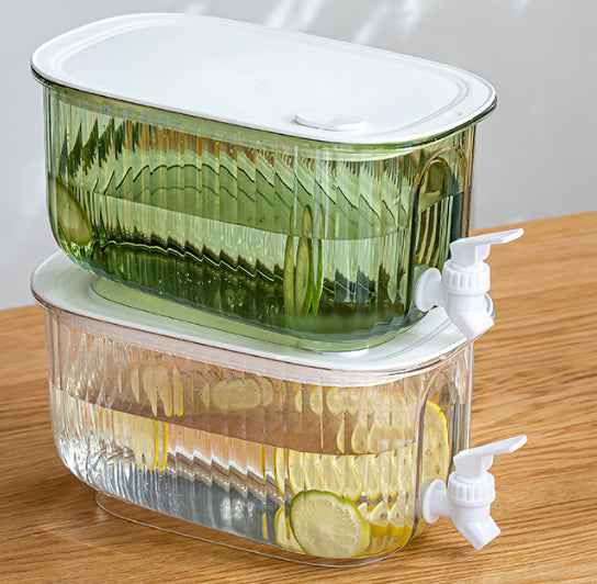 Transparent 4 Liter Refrigerator Cold Drink Dispenser, Juice & Fruit Infuser Water Pitcher, Spigot Beverage Container Wholesale Hub