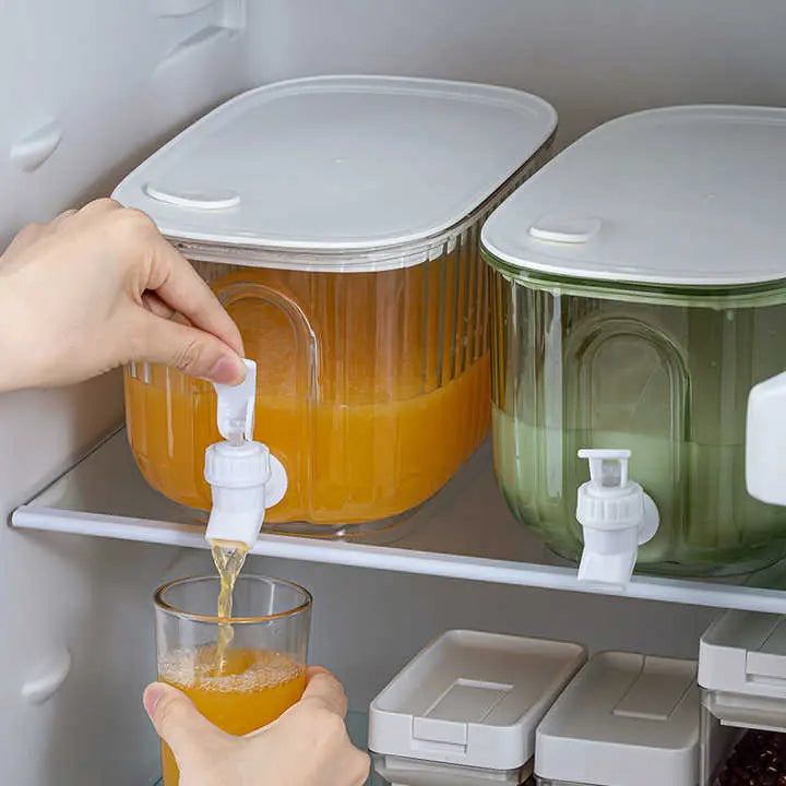 Transparent 4 Liter Refrigerator Cold Drink Dispenser, Juice & Fruit Infuser Water Pitcher, Spigot Beverage Container Wholesale Hub