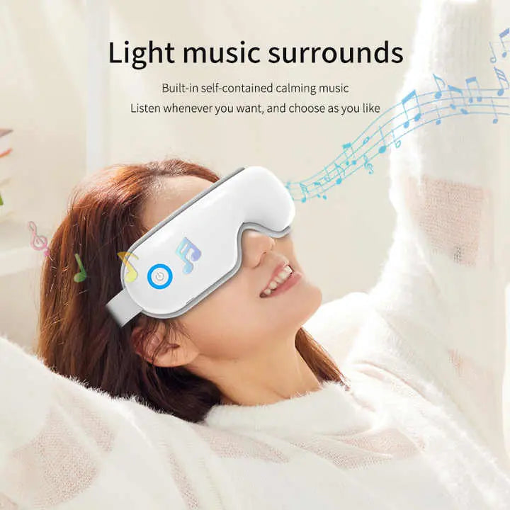 Pink Air Compression Eye Massager, Heated Eye Massager with Vibration & Bluetooth Music, Portable Eye Care Device Wholesale Hub