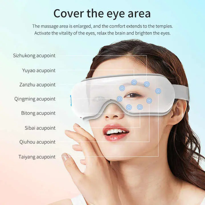 Pink Air Compression Eye Massager, Heated Eye Massager with Vibration & Bluetooth Music, Portable Eye Care Device Wholesale Hub