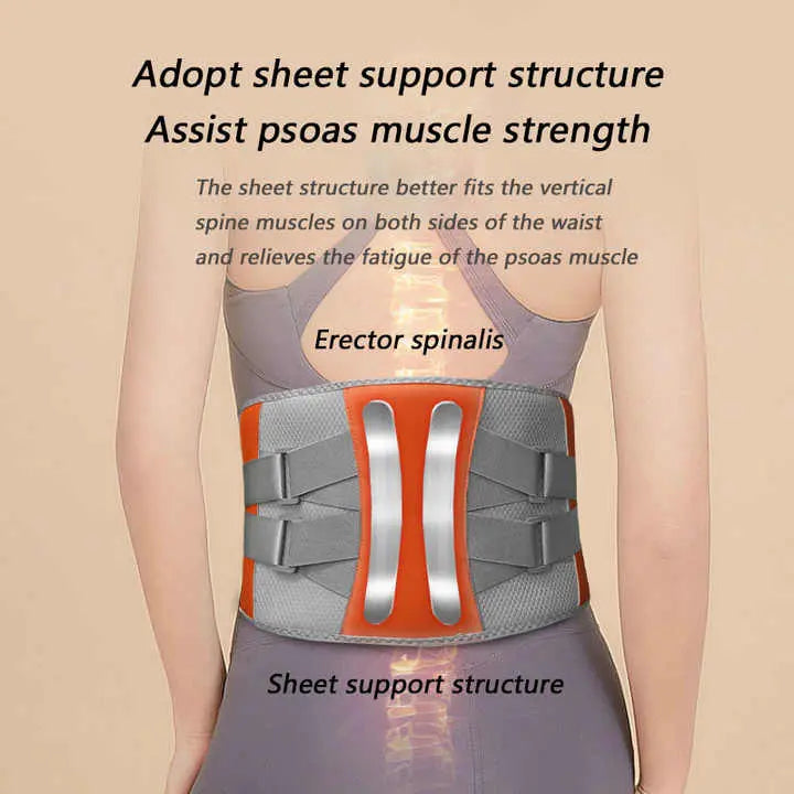 Grey And Orange Wireless Heated Waist Massager with Lumbar Support – Smart Back Pain Relief Device Wholesale Hub