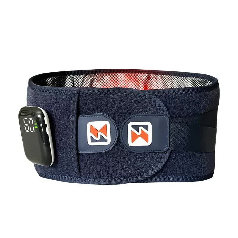 Dark Blue Wireless Heated Waist Massager with Lumbar Support - Smart Back Pain Relief Device Wholesale Hub