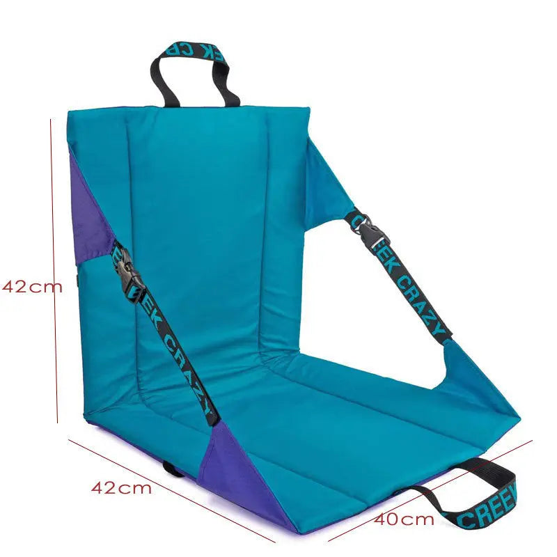 Blue Portable Outdoor Camping Seat Pad with Backrest, Foldable & Waterproof Concert Cushion, 600D Oxford Fabric, Ideal for Hiking & Picnics Wholesale Hub