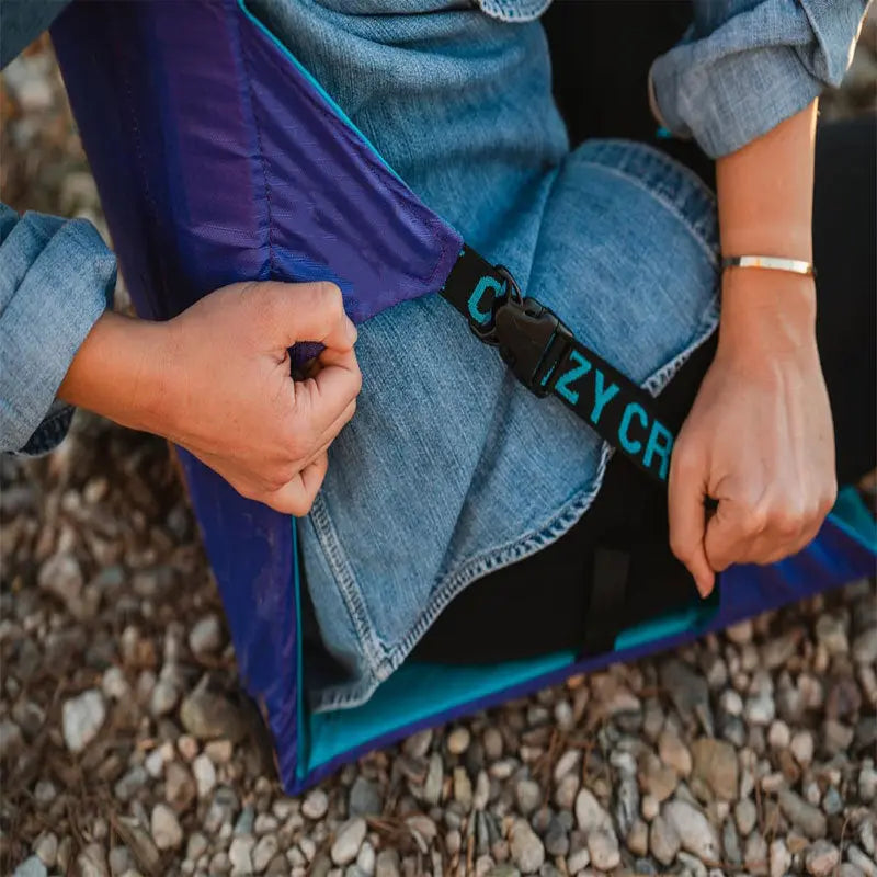 Blue Portable Outdoor Camping Seat Pad with Backrest, Foldable & Waterproof Concert Cushion, 600D Oxford Fabric, Ideal for Hiking & Picnics Wholesale Hub