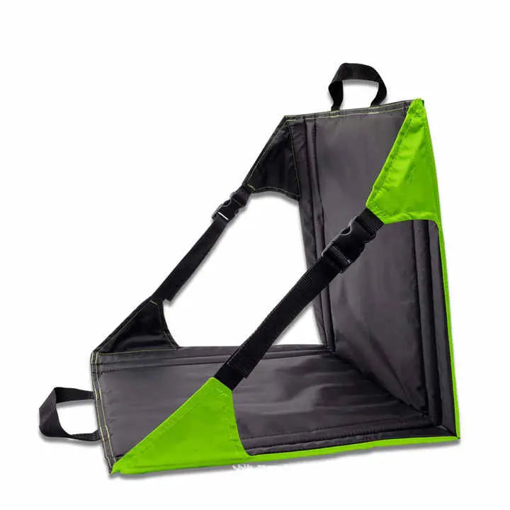Green And Black Portable Outdoor Camping Seat Pad with Backrest, Foldable & Waterproof Concert Cushion, 600D Oxford Fabric, Ideal for Hiking & Picnics Wholesale Hub