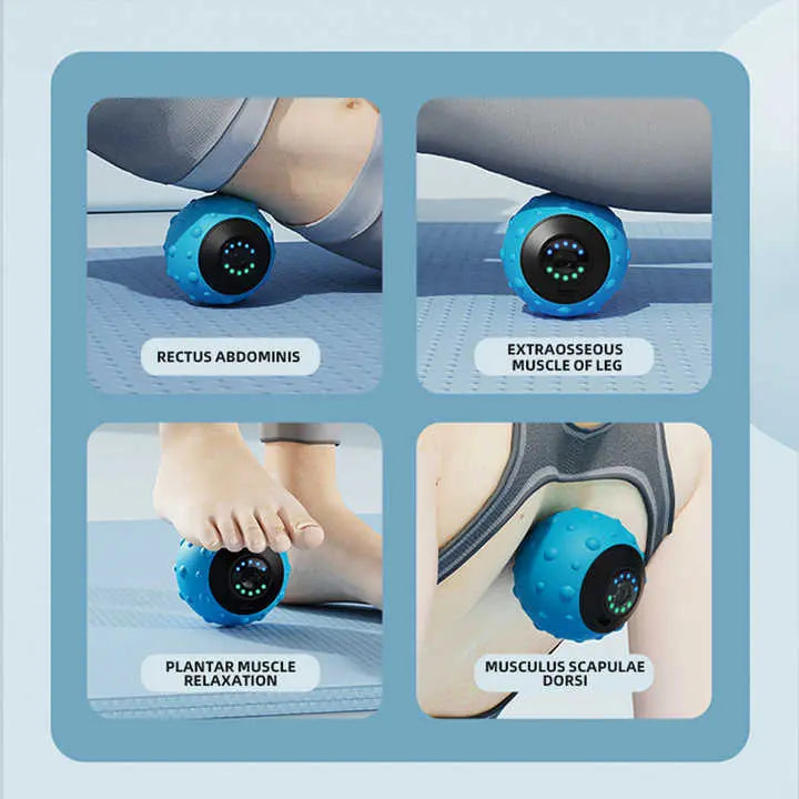Black Vibrating Massage Ball - Deep Tissue Muscle Relaxation & Recovery Tool - Portable Electric Massager with USB Rechargeable Design Wholesale Hub