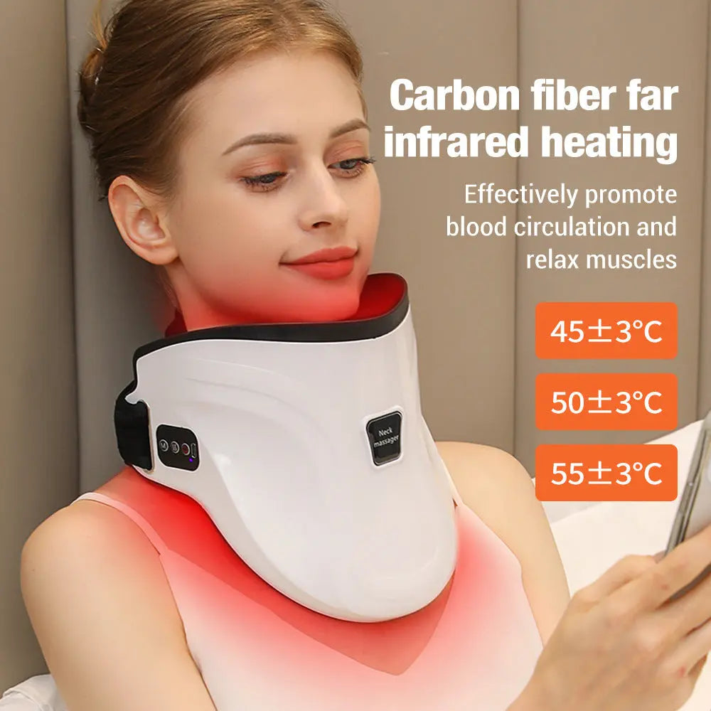 Electric Heated Neck Massager with Carbon Fiber Infrared Therapy & Customizable Temperatures Wholesale Hub