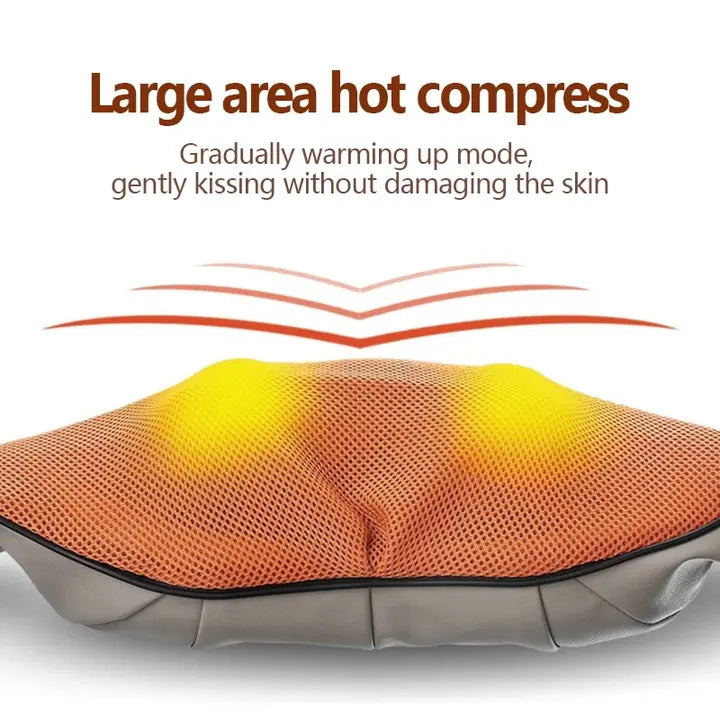 Portable Kneading Neck and Shoulder Massager with Heat - three-Button Design, Black Wholesale Hub