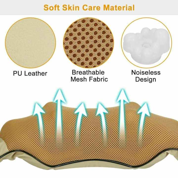 Portable Kneading Neck and Shoulder Massager with Heat - three-Button Design, Black Wholesale Hub
