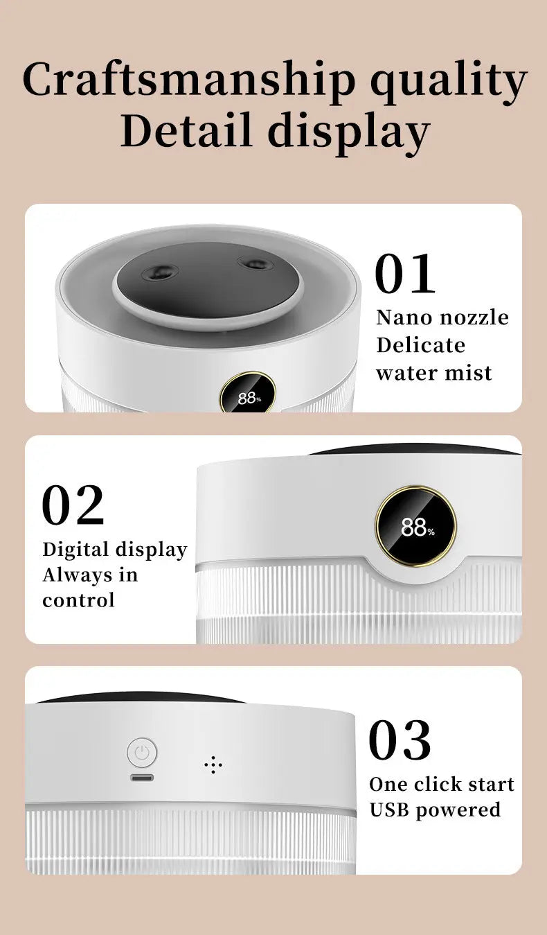 2000ML Large Capacity Humidifier with LED Display - Silent Cool Mist Air Humidifier for Home and Office Wholesale Hub