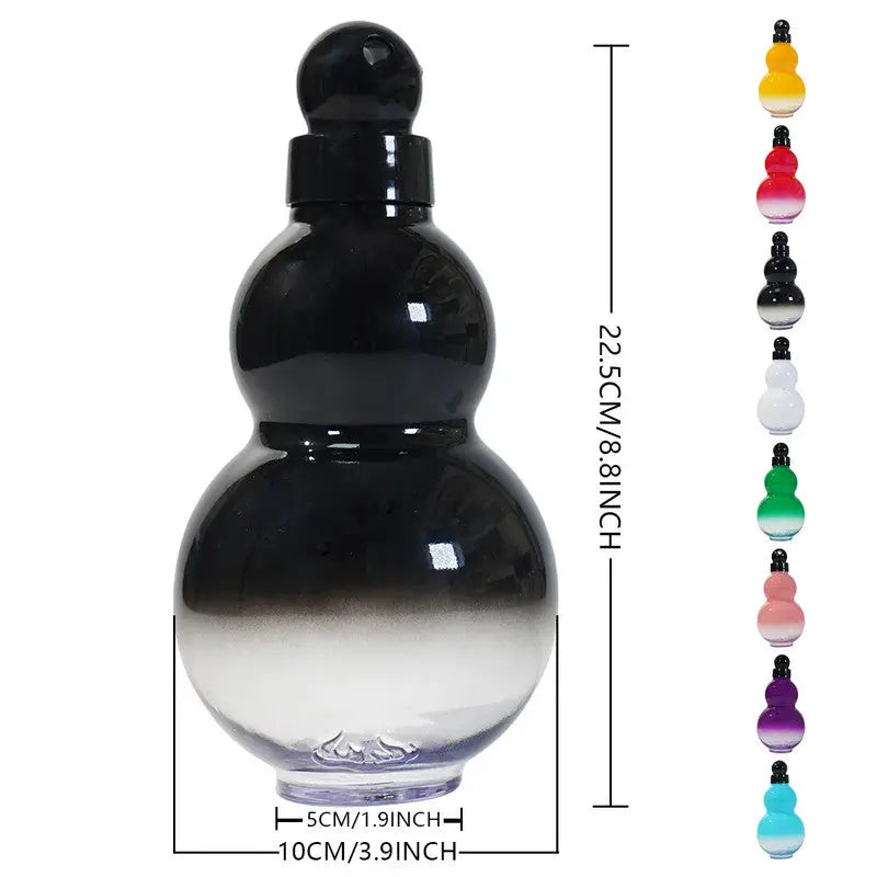32oz Black Myth Wukong Inspired Gourd Water Plastic Green Bottle - Decorative Double-Layer Flask with Calligraphy and Accessories Wholesale Hub