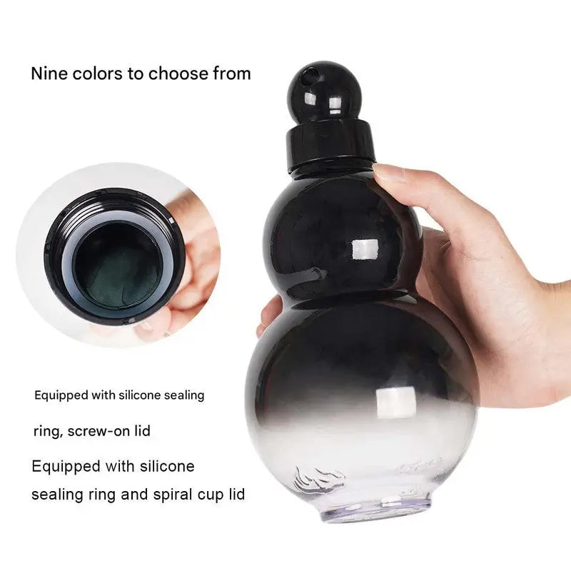 32oz Black Myth Wukong Inspired Gourd Water Plastic Green Bottle - Decorative Double-Layer Flask with Calligraphy and Accessories Wholesale Hub