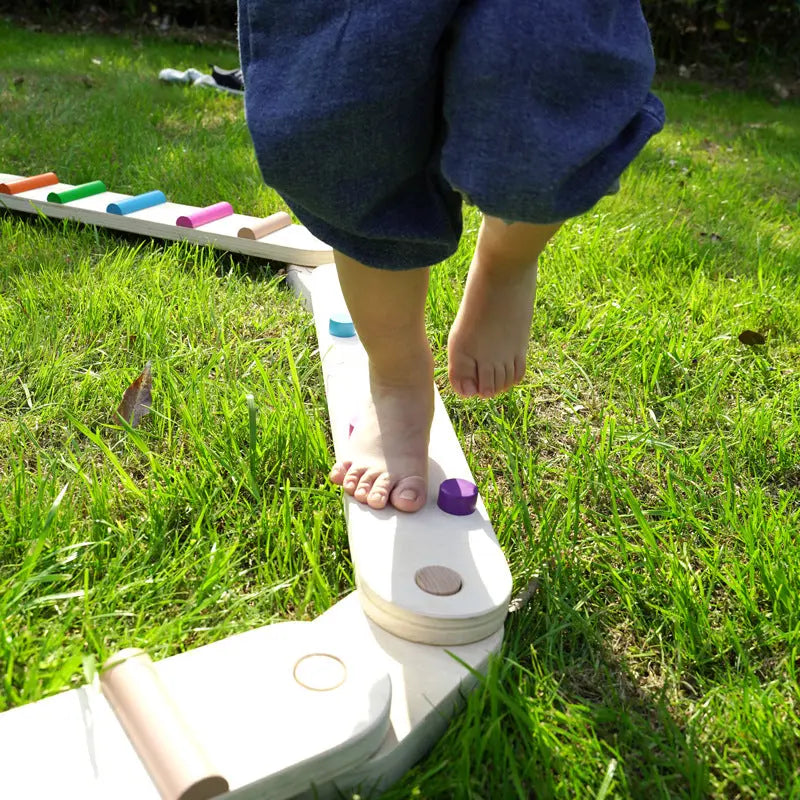 Wooden Sensory Balance Beam Set for Kids - Indoor and Outdoor Balance Training Wholesale Hub