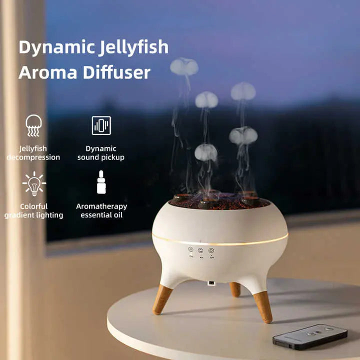 Dynamic Jellyfish Aroma Diffuser with Timer, Ambient Lighting, and Adjustable Mist Modes Wholesale Hub