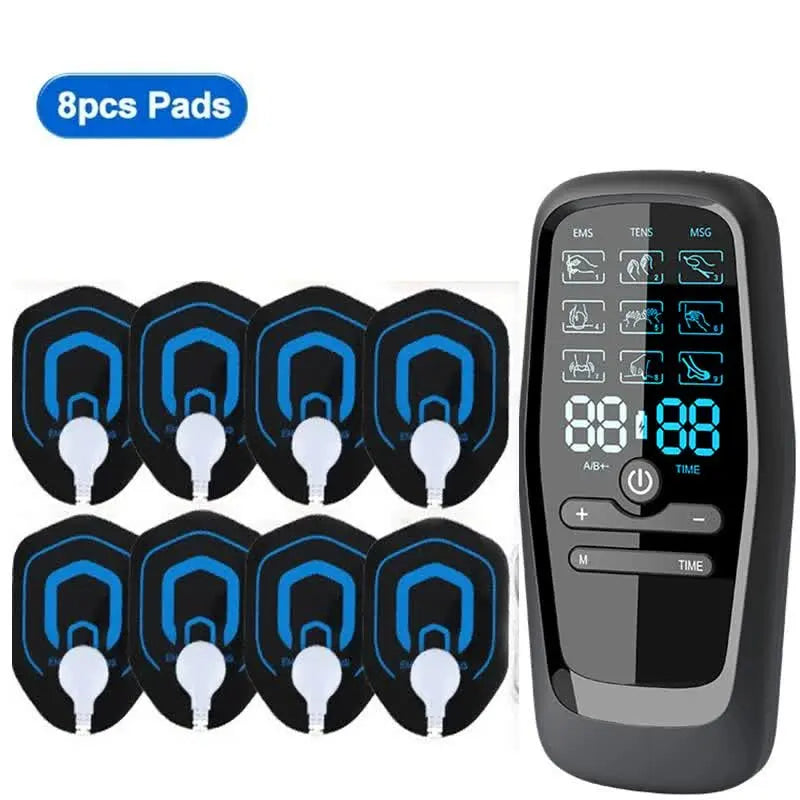 Dual Output EMS/TENS Massage Device with 9 Modes and Type-C Charging, (8 Adhesive Pads) Wholesale Hub