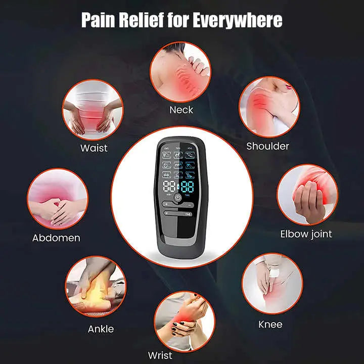 Dual Output EMS/TENS Massage Device with 9 Modes and Type-C Charging, (8 Adhesive Pads) Wholesale Hub