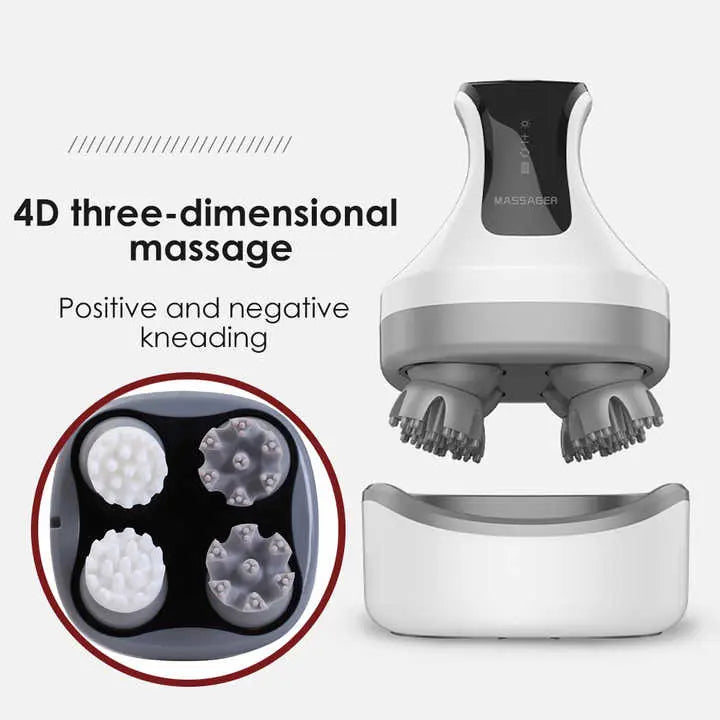 Blue Rechargeable Electric Scalp Massager with Adjustable Speeds and LED Therapy Wholesale Hub