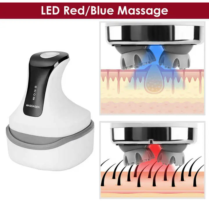 Blue Rechargeable Electric Scalp Massager with Adjustable Speeds and LED Therapy Wholesale Hub