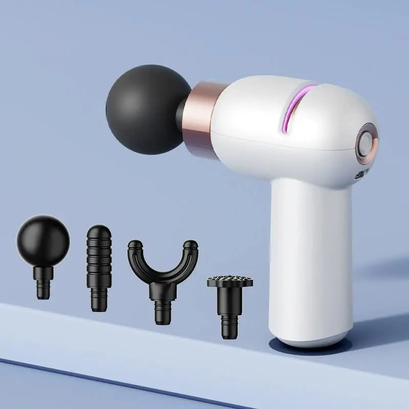 LC-005-White Portable Mini Massage Gun - Quiet Muscle Massager with 6 Speeds Wholesale Hub