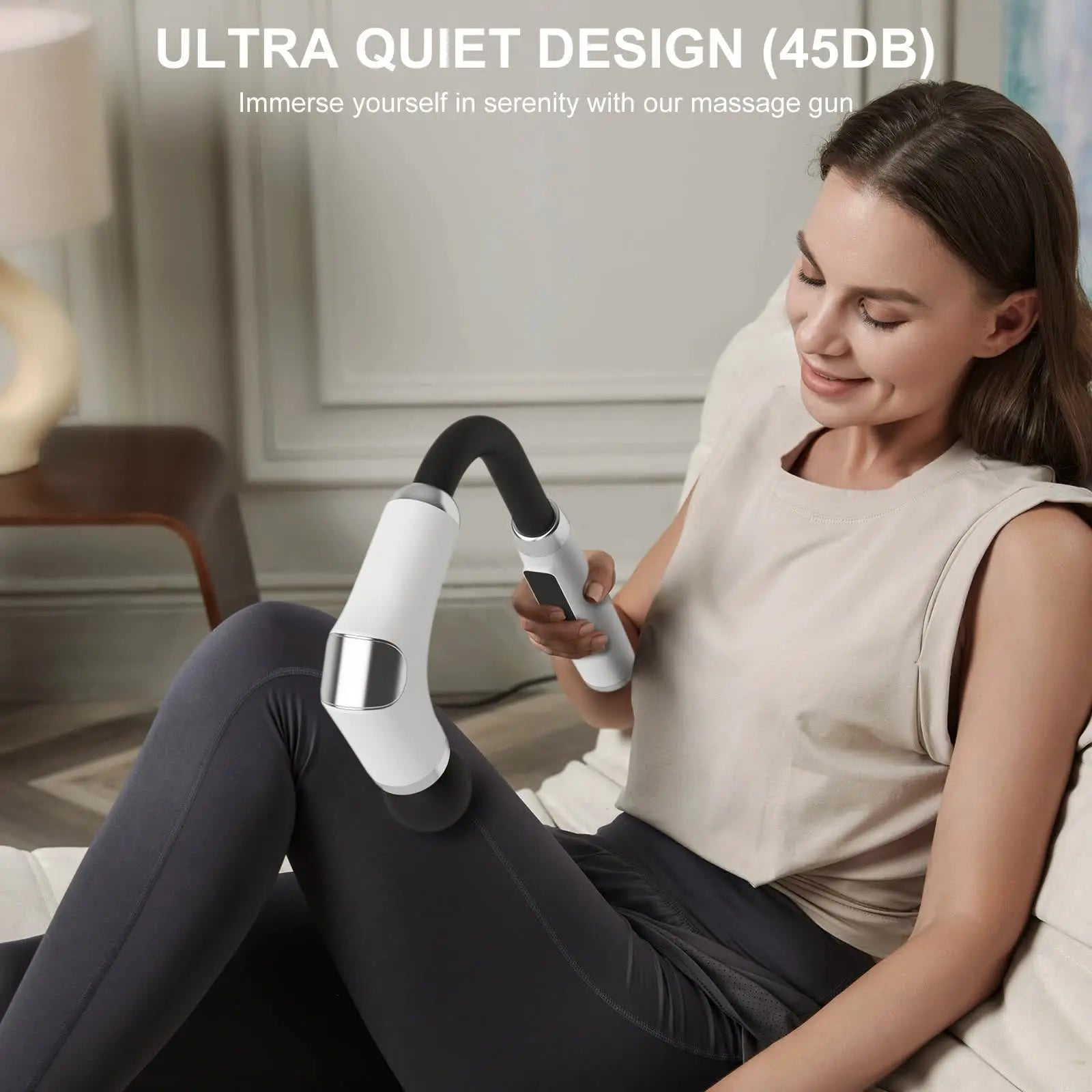 Long-Handle Percussion Massage Gun - Adjustable Speed Muscle Relaxation Device( Four Massage Heads) Wholesale Hub
