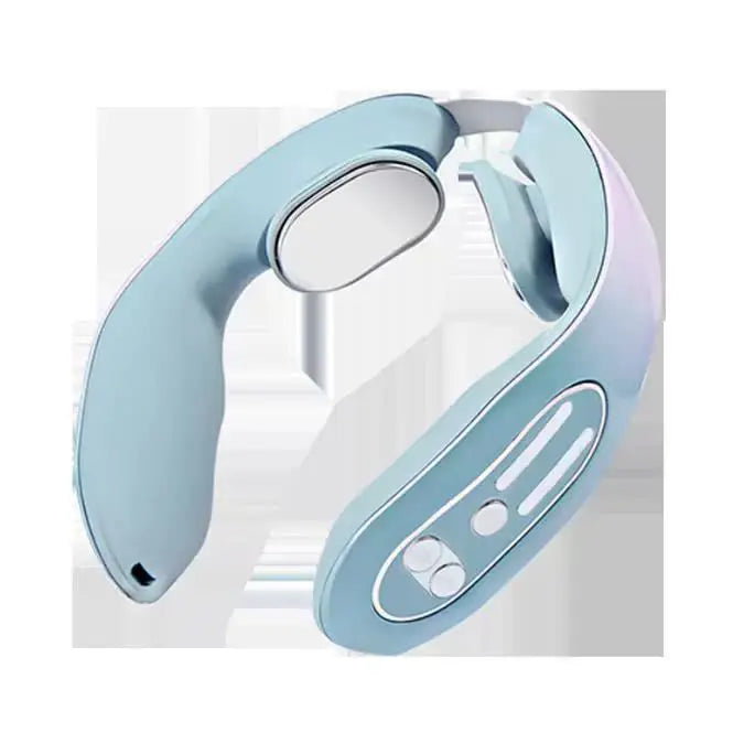 Gradient Blue 12-Level Intelligent Neck Massager with Heating Function - Pain Relief and Relaxation Wholesale Hub
