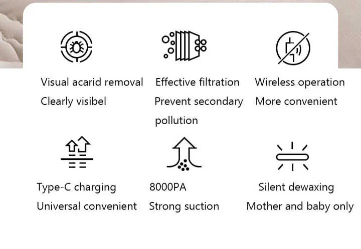 Blue Handheld Dust Mite Vacuum Cleaner - Cordless, High Suction Power, USB Rechargeable Wholesale Hub