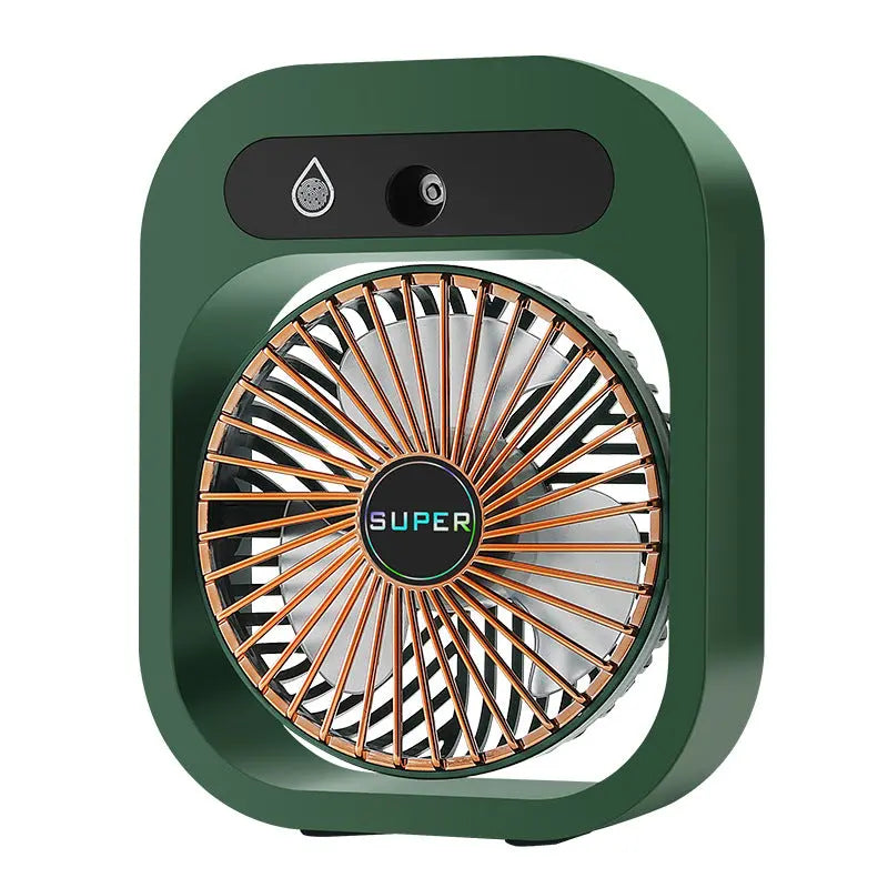 Portable USB Rechargeable Misting Fan – Compact Personal Fan with Cooling Spray - Green Colors Wholesale Hub