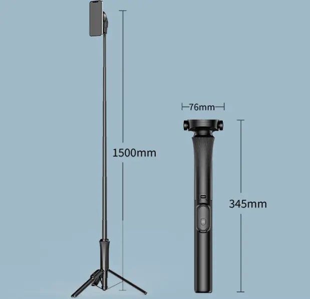 White Multifunctional Foldable Selfie Stick with Tripod Stand & Bluetooth Remote Wholesale Hub