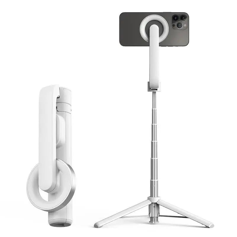 White Multifunctional Foldable Selfie Stick with Tripod Stand & Bluetooth Remote Wholesale Hub