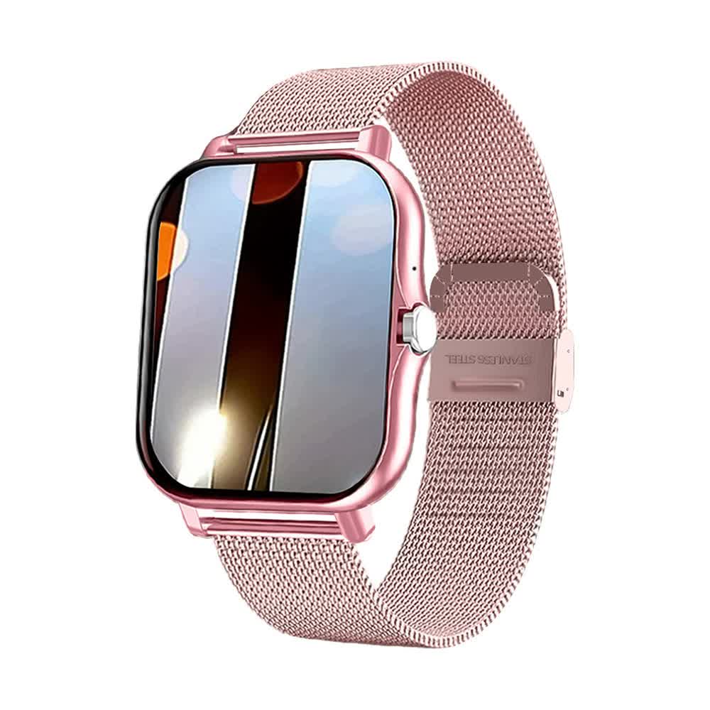 Pink Smart Fitness Watch with Large Display - 24 Sport Modes, Heart Rate Monitor & More Wholesale Hub
