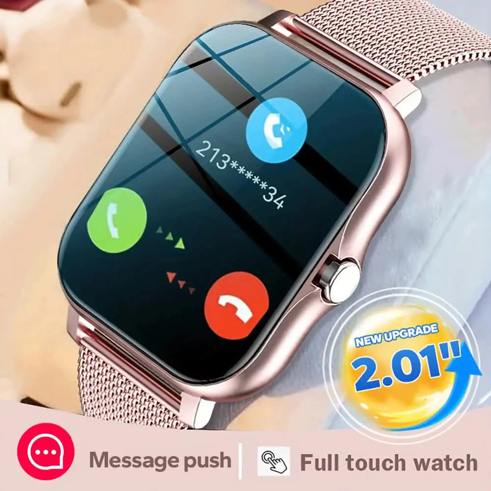 Gold Smart Fitness Watch with Large Display - 24 Sport Modes, Heart Rate Monitor & More Wholesale Hub