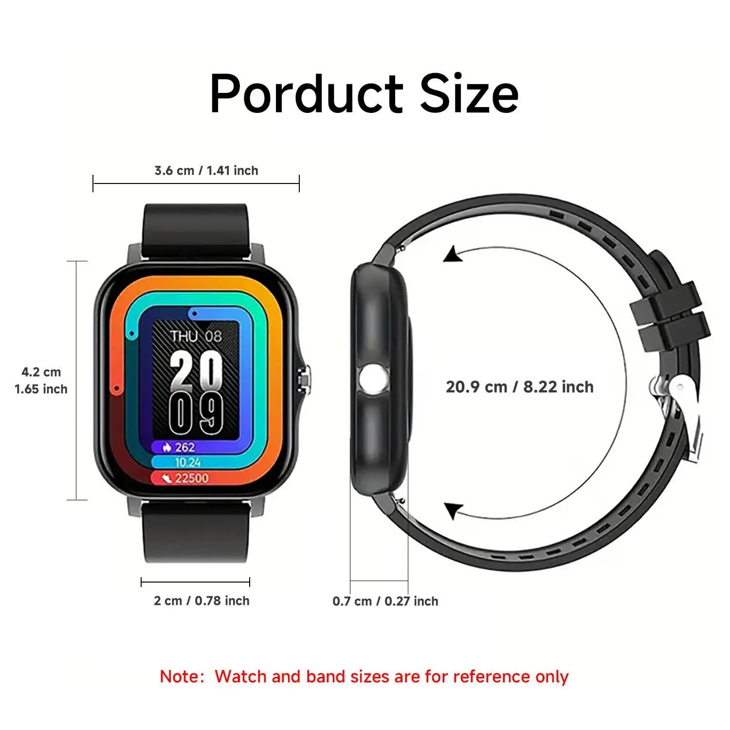 Gold Smart Fitness Watch with Large Display - 24 Sport Modes, Heart Rate Monitor & More Wholesale Hub