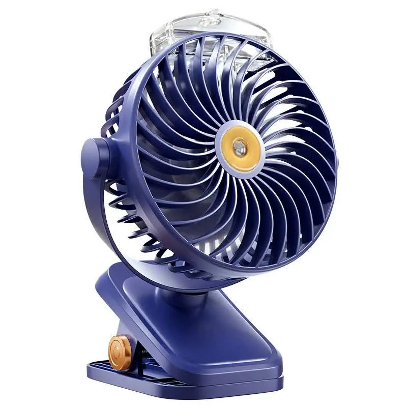 Blue Portable Clip-On Mist Fan - Rechargeable Cooling Fan with Adjustable Spray Modes Wholesale Hub