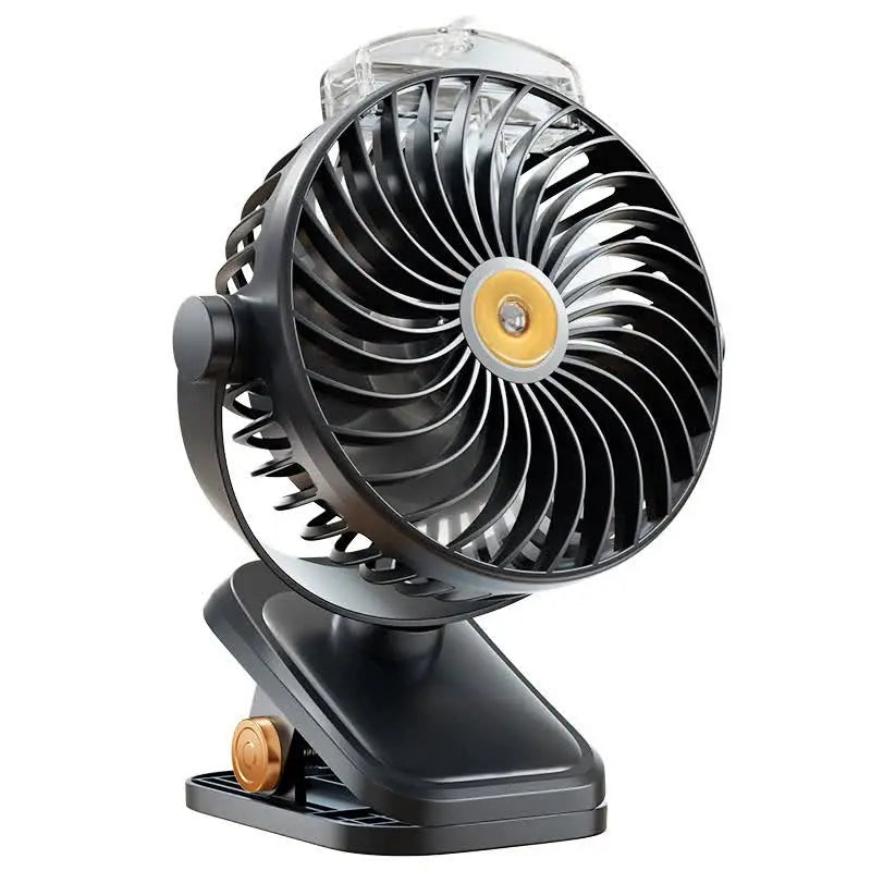 Black Portable Clip-On Mist Fan - Rechargeable Cooling Fan with Adjustable Spray Modes Wholesale Hub