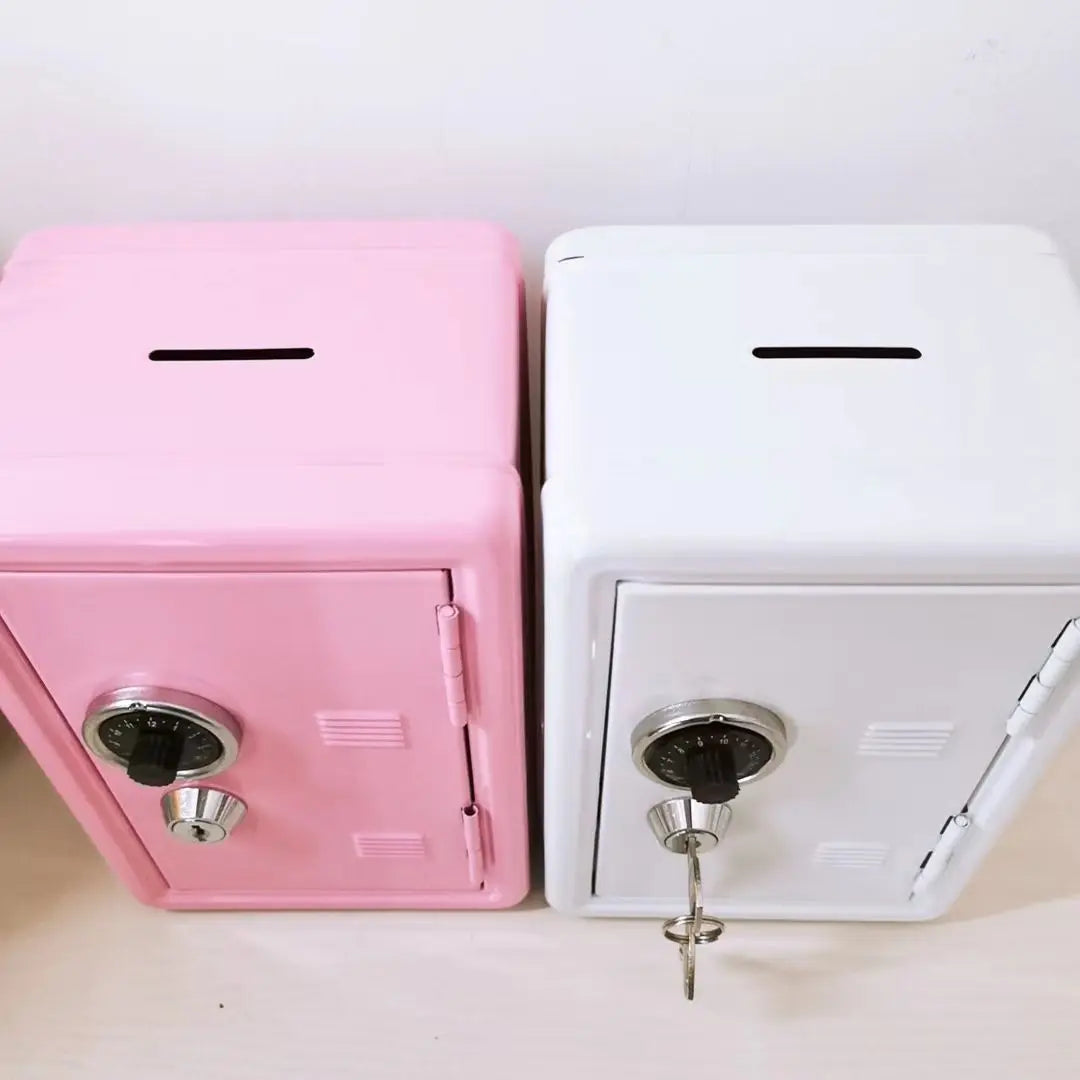 White Mini Metal Safe Box with Combination Lock and Key - Compact Security Storage Wholesale Hub