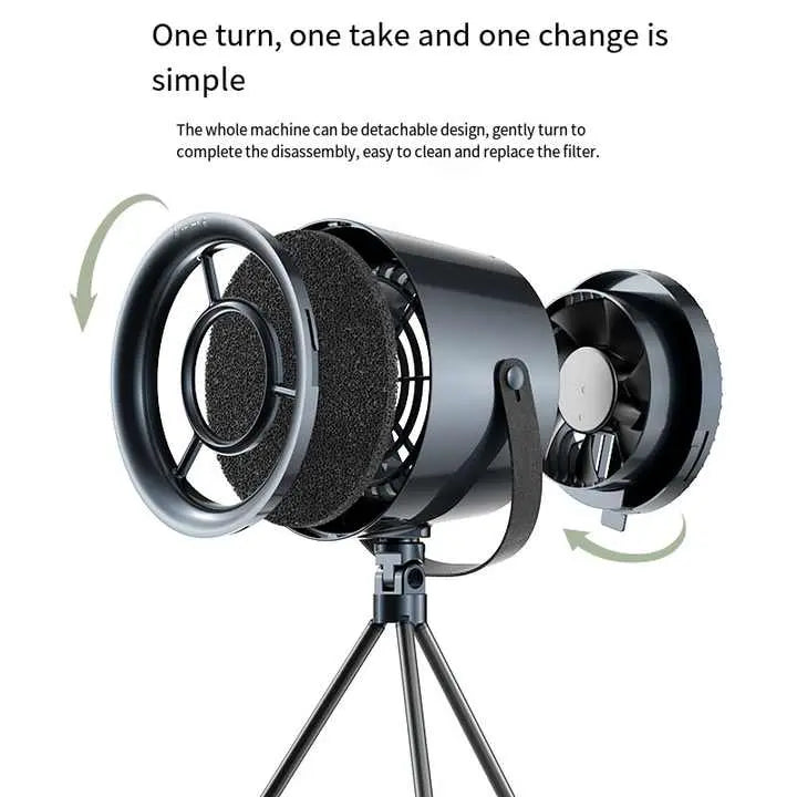 White Portable Retro-Style Desktop Air Purifier with Tripod Stand Wholesale Hub