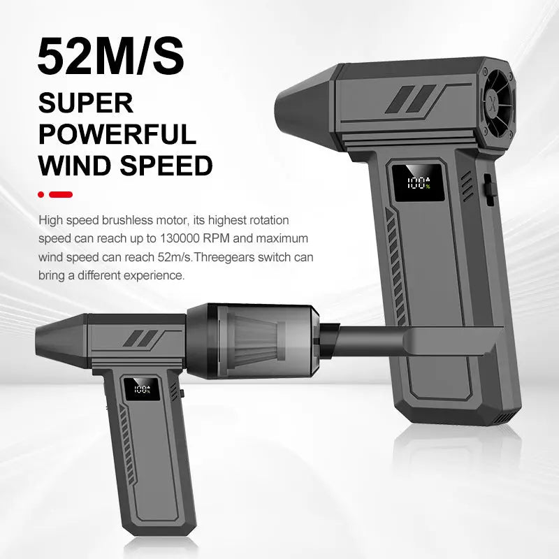 Black 130,000 Turn Compact Handheld Air Blower and Vacuum Cleaner with Dual Functionality (product without the vac attachments) Wholesale Hub