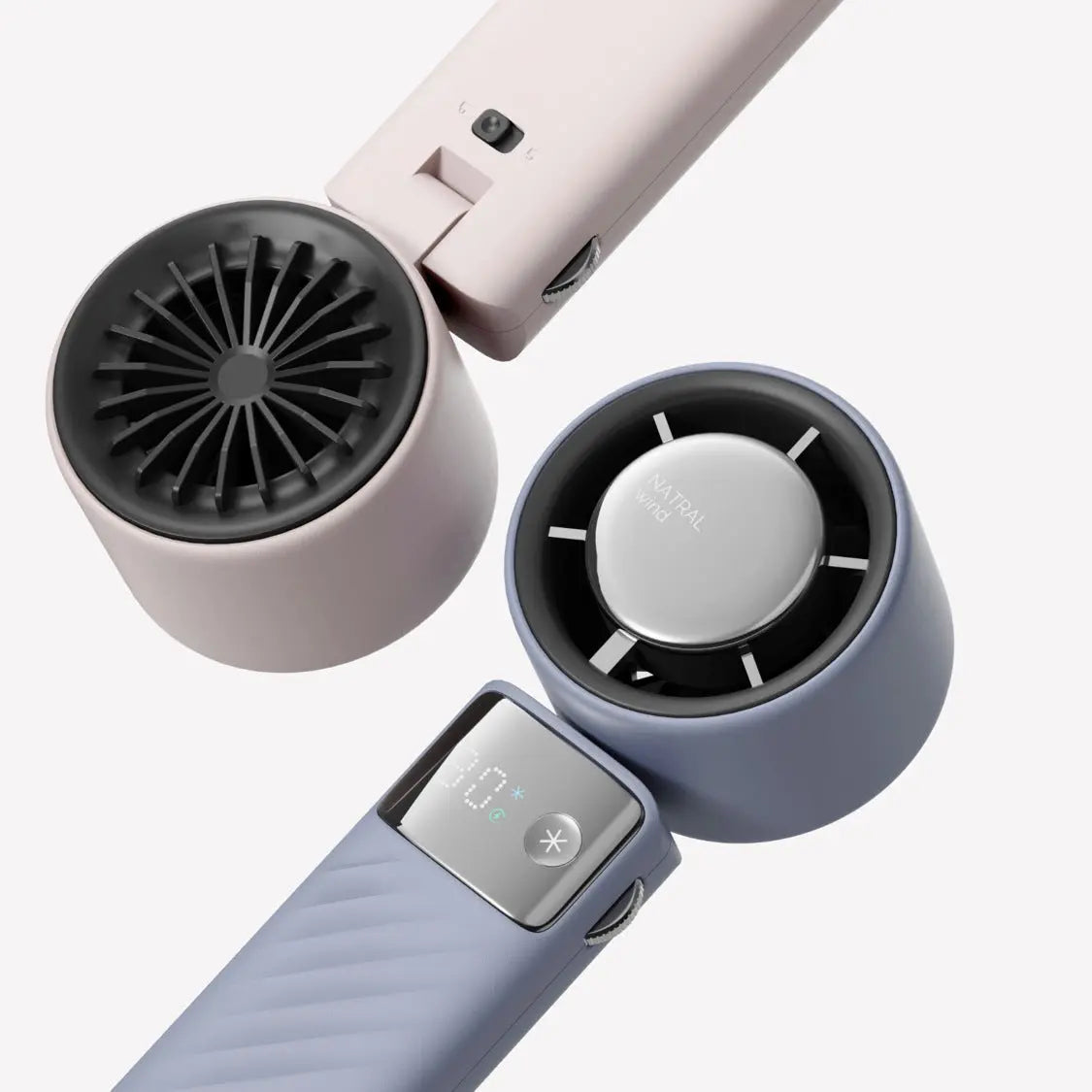 Pink Portable Turbo Handheld USB Rechargeable Fan with Digital Speed Display - High-Speed Cooling Fan for Outdoor Use Wholesale Hub