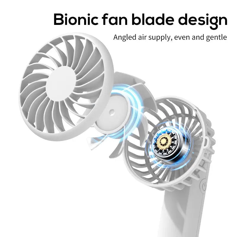 White Portable Multifunctional Clip Fan DQ261 - 1000mAh Battery, 3-Speed, Quiet Cooling for Summer Wholesale Hub