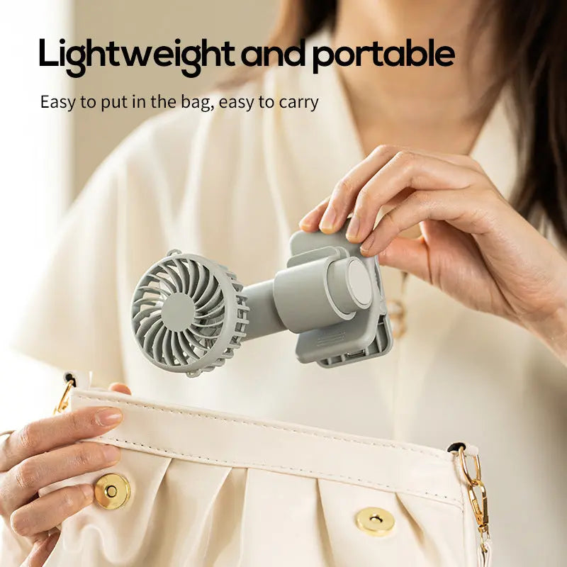 Apricot Portable Multifunctional Clip Fan DQ261 - 1000mAh Battery, 3-Speed, Quiet Cooling for Summer Wholesale Hub