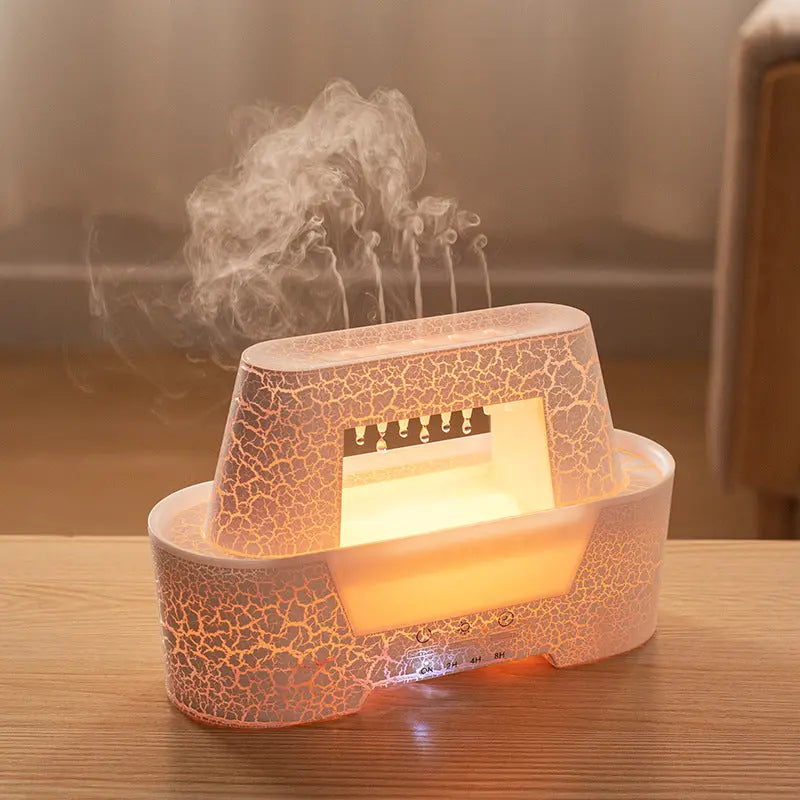 White 300ml Ultrasonic Aroma Diffuser with Cracked Light Design - Cool Mist Humidifier for Home and Office Wholesale Hub