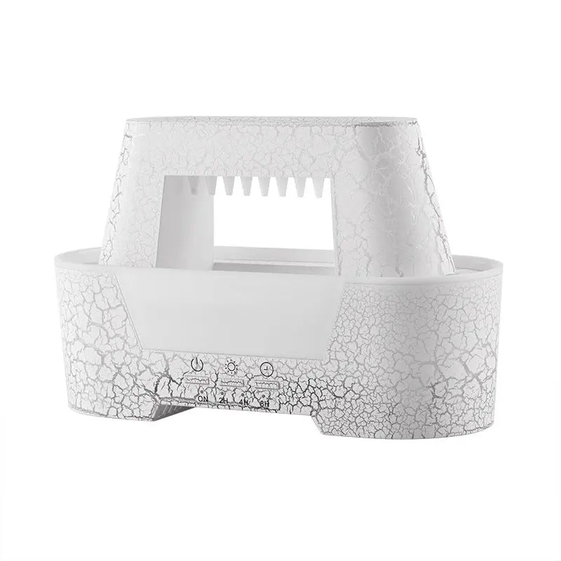 White 300ml Ultrasonic Aroma Diffuser with Cracked Light Design - Cool Mist Humidifier for Home and Office Wholesale Hub
