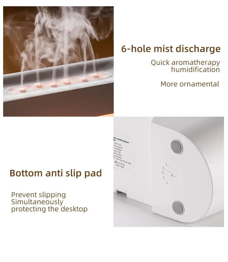 White 300ml Ultrasonic Aroma Diffuser with Cracked Light Design - Cool Mist Humidifier for Home and Office Wholesale Hub
