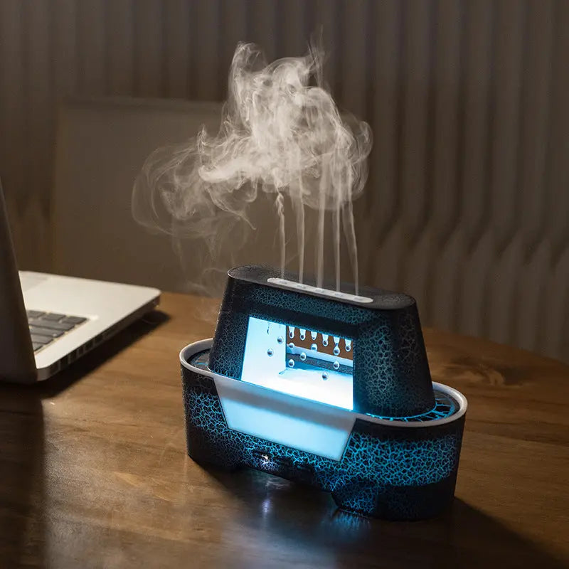 Black 300ml Ultrasonic Aroma Diffuser with Cracked Light Design - Cool Mist Humidifier for Home and Office Wholesale Hub